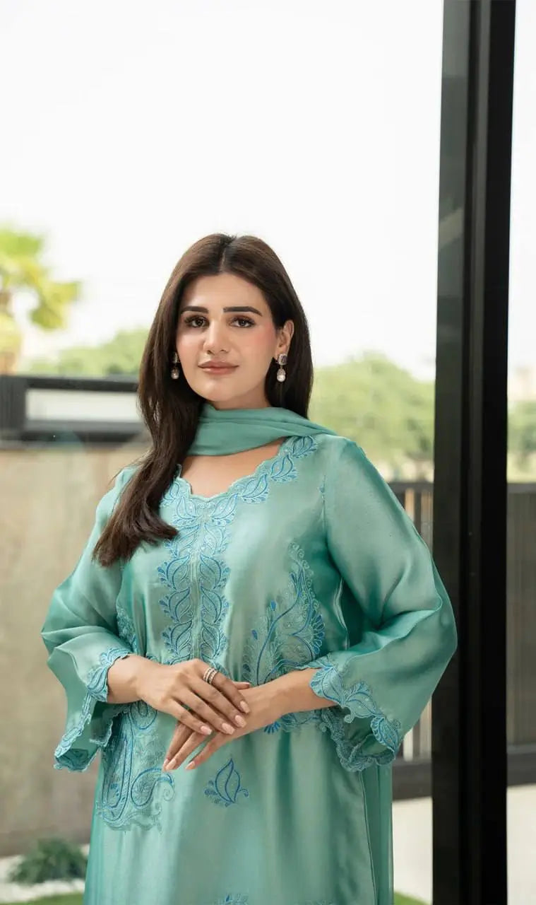 Sea Green Threadwork Suit