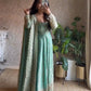 Sequin Booti Ready To Wear Silk Anarkali Gown Set