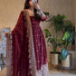 Sequin Booti Ready To Wear Silk Anarkali Gown Set