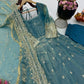 Sequin Booti Ready To Wear Silk Anarkali Gown Set