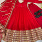 Sequin Border Designer Flared Anarkali Suit in silk fabric