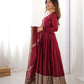 Sequin Border Designer Flared Anarkali Suit in silk fabric