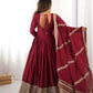 Sequin Border Designer Flared Anarkali Suit in silk fabric