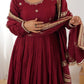 Sequin Border Designer Flared Anarkali Suit in silk fabric