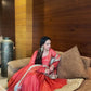 Sequin Border Designer Flared Anarkali Suit in silk fabric