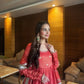 Sequin Border Designer Flared Anarkali Suit in silk fabric