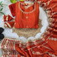 Sequin Border Designer Flared Anarkali Suit in silk fabric