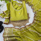 Sequin Border Designer Flared Anarkali Suit in silk fabric