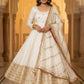 Sequin Border Designer Flared Anarkali Suit in silk fabric
