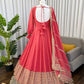Sequin Border Designer Flared Anarkali Suit in silk fabric