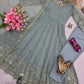 Sequin Crinkle Silk Anarkali