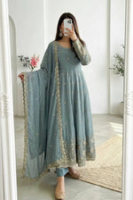 Sequin Crinkle Silk Anarkali