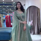 Sequin Crinkle Silk Anarkali