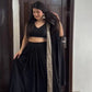 Sequin Embroidered Georgette Lehenga Choli Set with Dupatta