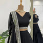 Sequin Embroidered Georgette Lehenga Choli Set with Dupatta