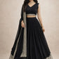 Sequin Embroidered Georgette Lehenga Choli Set with Dupatta