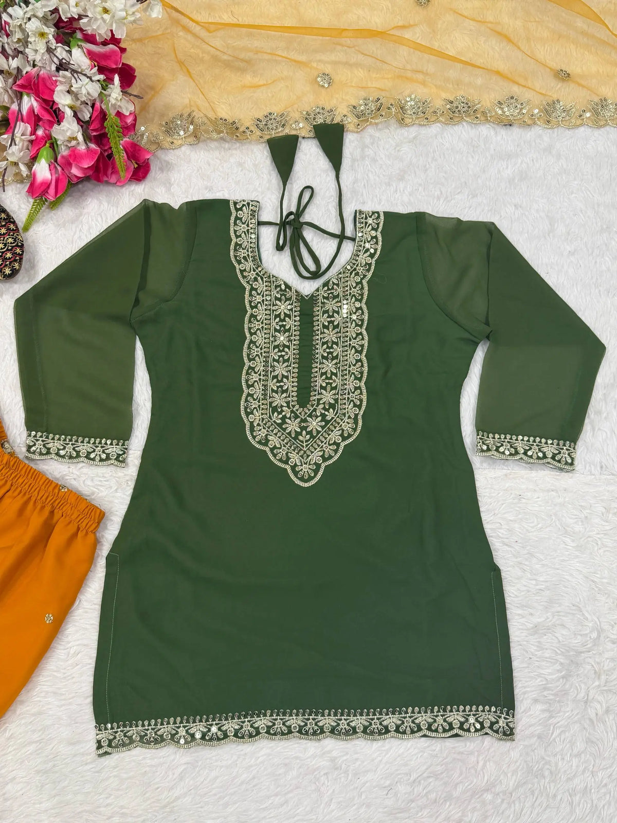 Sequin Embroidered Sharara Set