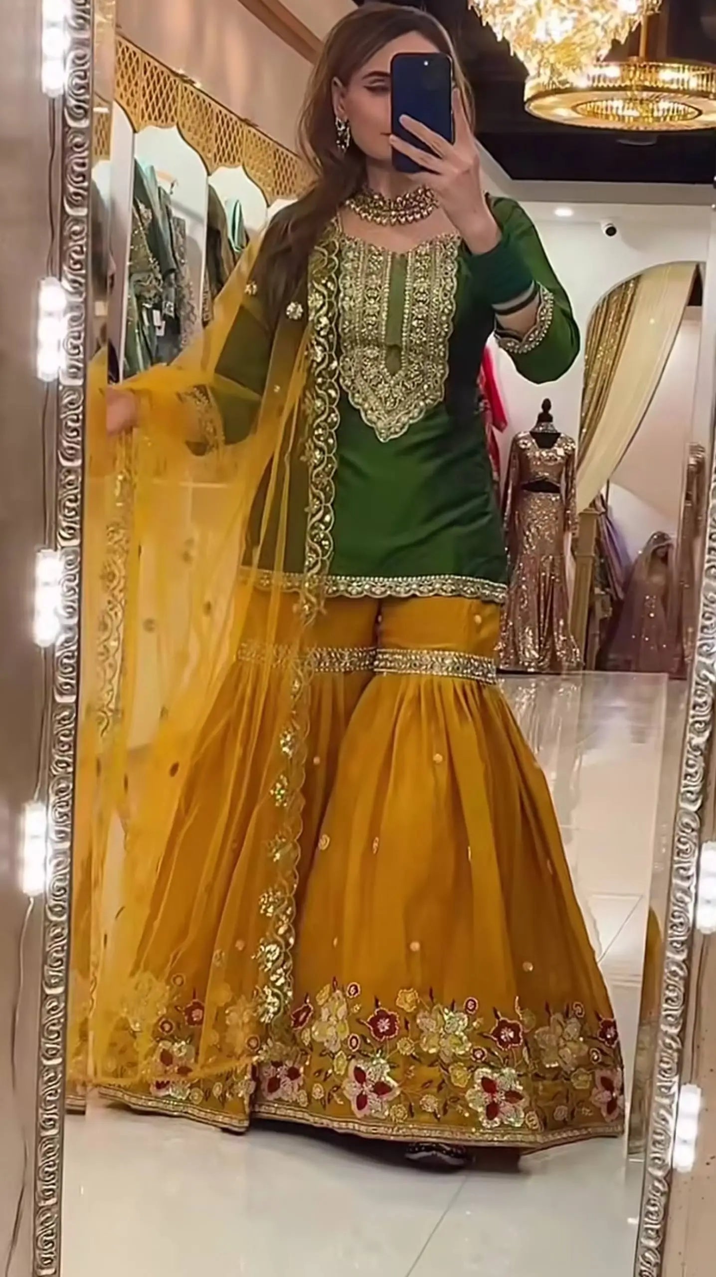 Sequin Embroidered Sharara Set