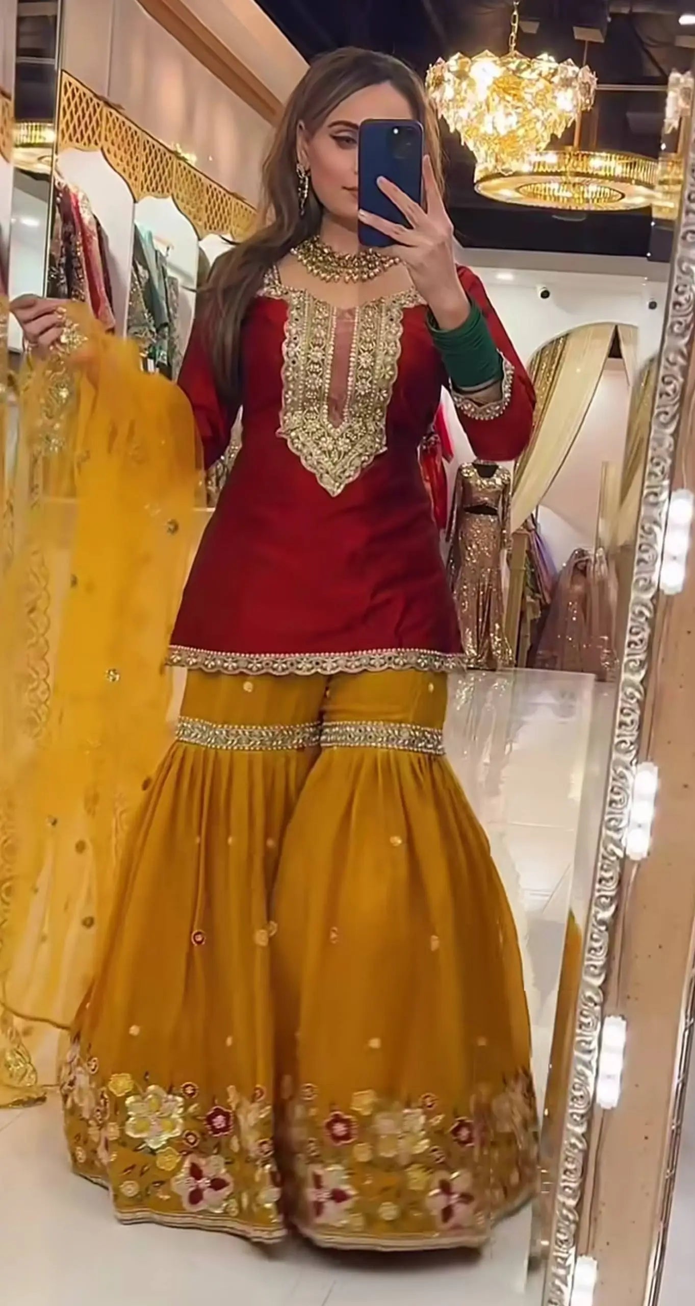 Sequin Embroidered Sharara Set