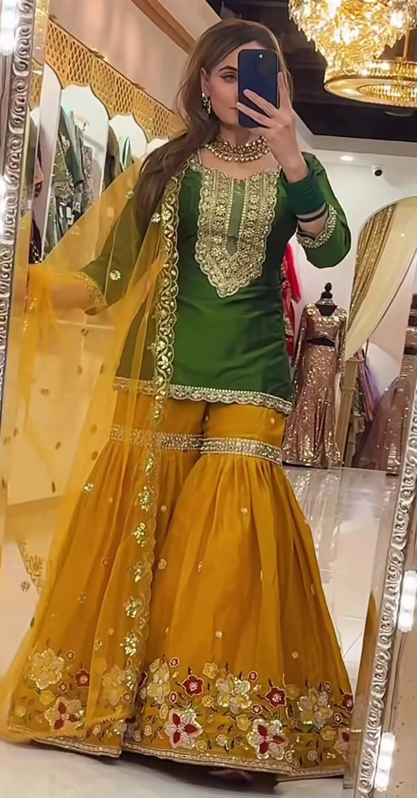 Sequin Embroidered Sharara Set