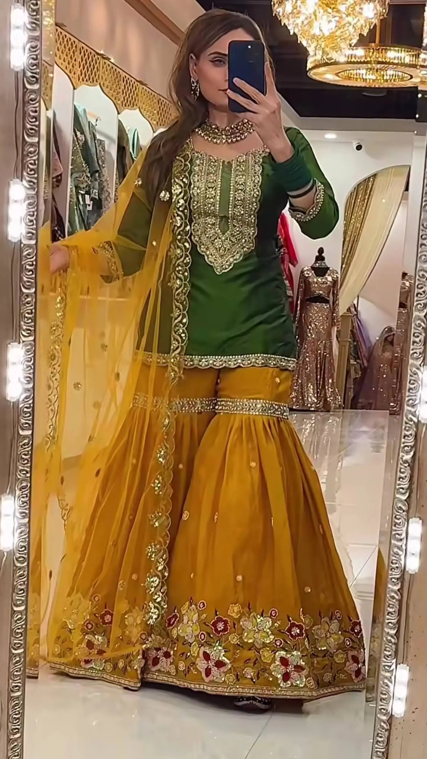 Sequin Embroidered Sharara Set