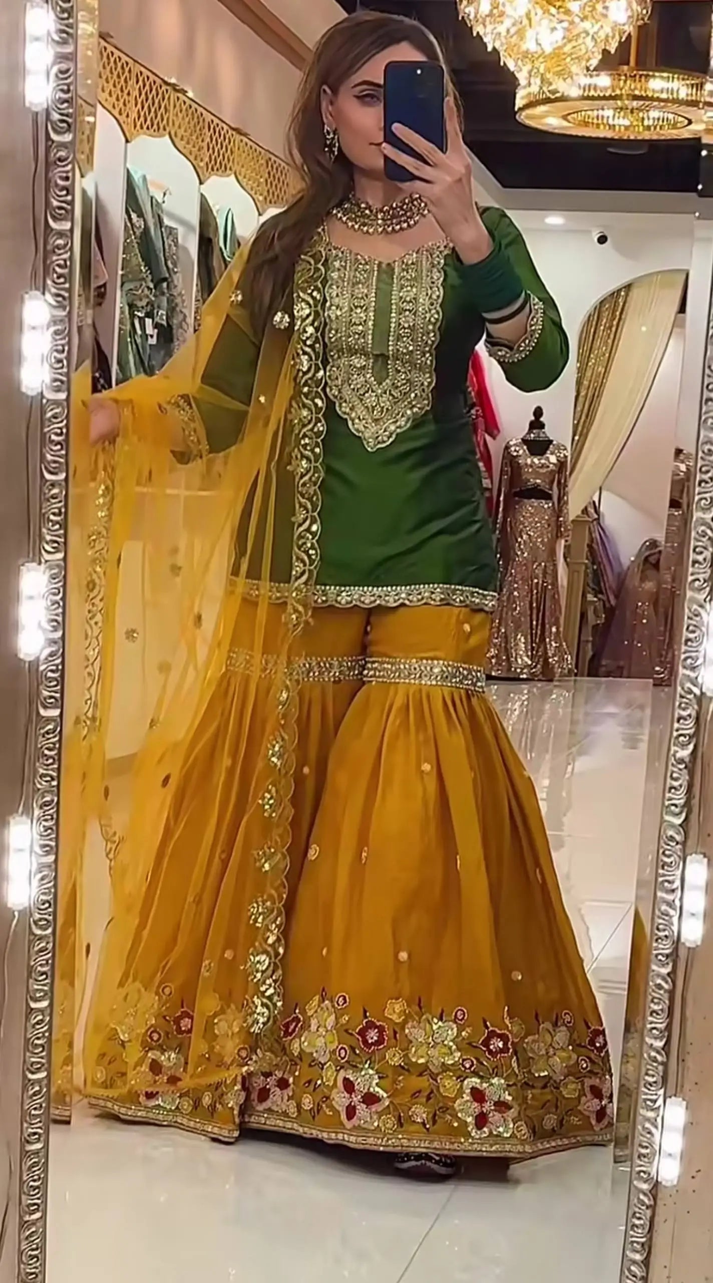 Sequin Embroidered Sharara Set