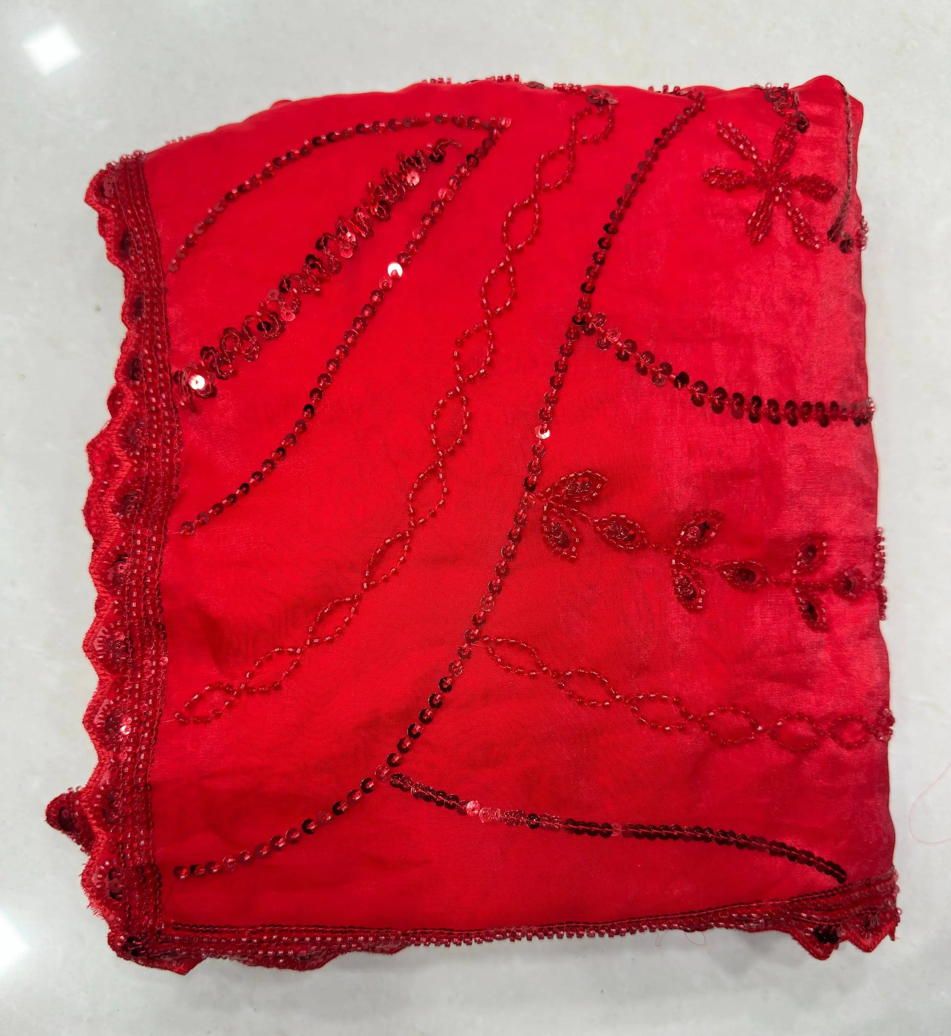 Sequin Pearl Embroidered Saree