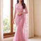 Sequin Vine Embroidered Net Saree
