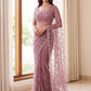Sequin Vine Embroidered Net Saree