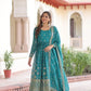 Sequins Embroidered Anarkali Gown With Dupatta