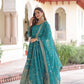 Sequins Embroidered Anarkali Gown With Dupatta