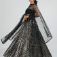 Sequins Embroidered Georgette Lehenga Choli with Net Dupatta for Festive and Party Wear