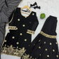 Sequins Embroidered Georgette Sharara Set with Dupatta