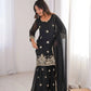 Sequins Embroidered Georgette Sharara Set with Dupatta