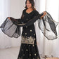 Sequins Embroidered Georgette Sharara Set with Dupatta
