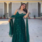 Sequins Zari Embroidered Gown Set with Dupatta
