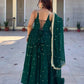 Sequins Zari Embroidered Gown Set with Dupatta