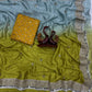 Shaded Chinnon Saree with Mirror and Sequin Embroidery