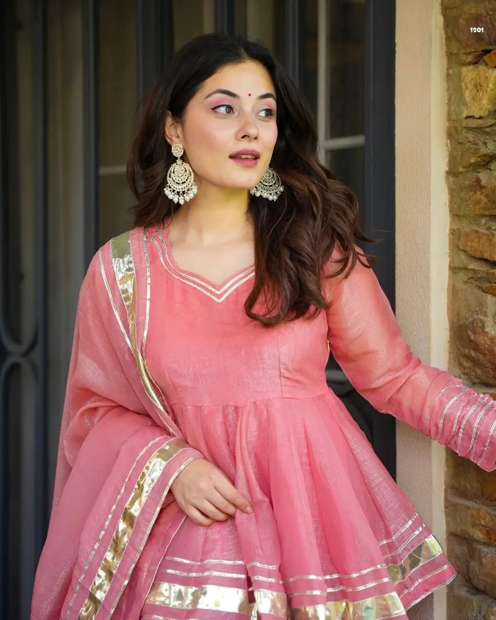 Shimmer Crunchy Crush Kurta Palazzo Set with Dupatta