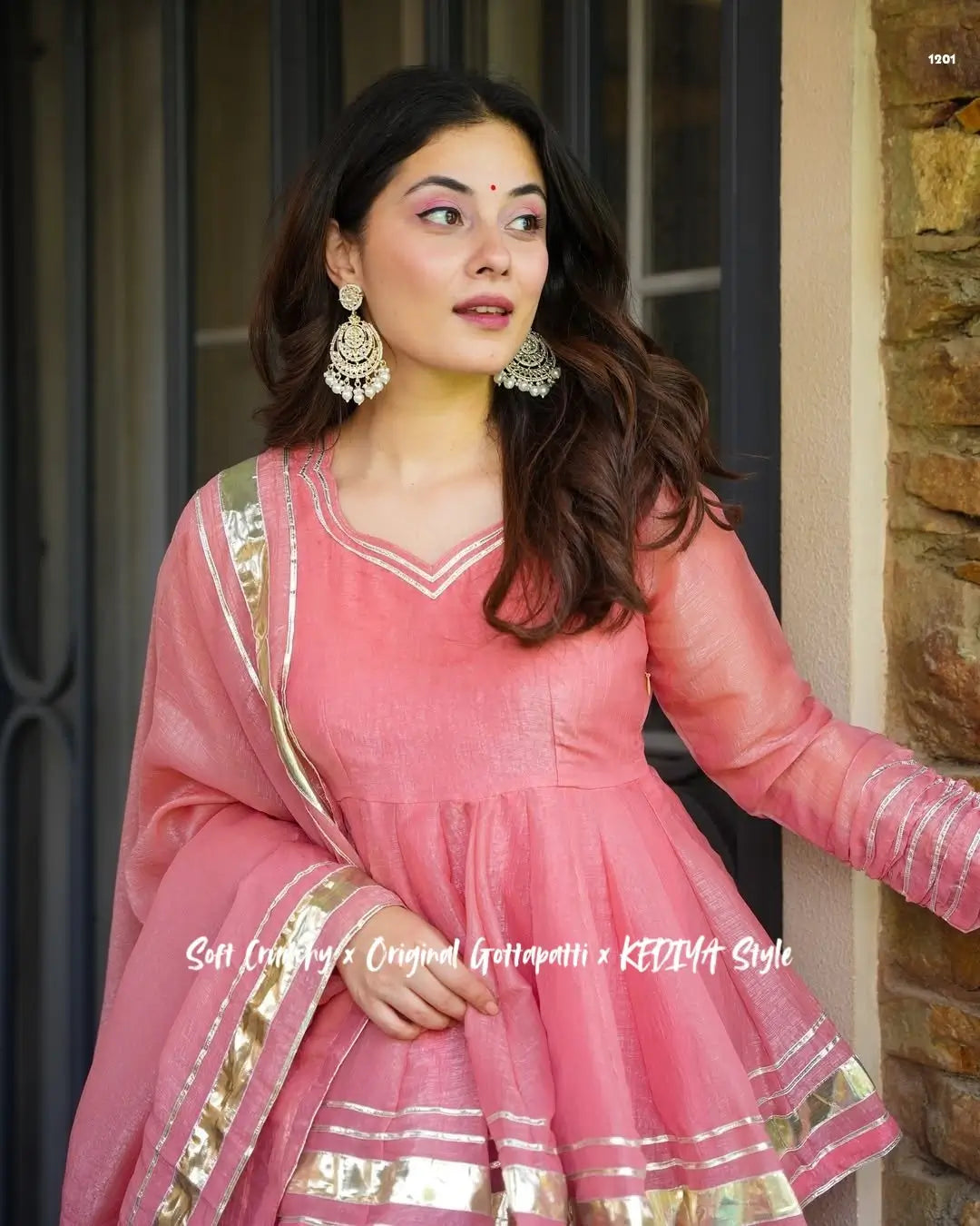 Shimmer Crunchy Crush Kurta Palazzo Set with Dupatta