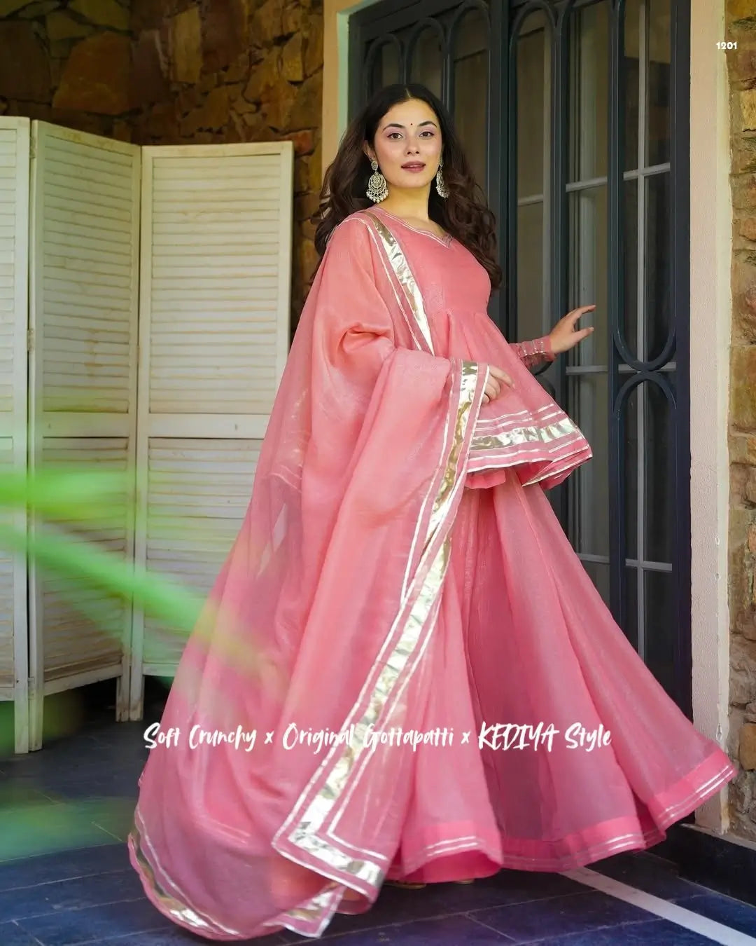 Shimmer Crunchy Crush Kurta Palazzo Set with Dupatta