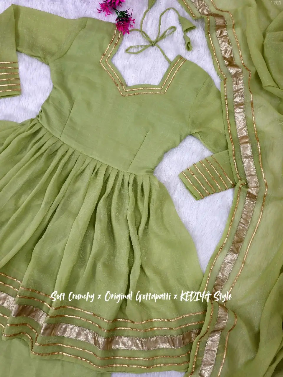 Shimmer Crunchy Crush Kurta Palazzo Set with Dupatta