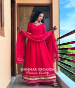 Shimmer Organza Kurta Palazzo Set with Dupatta