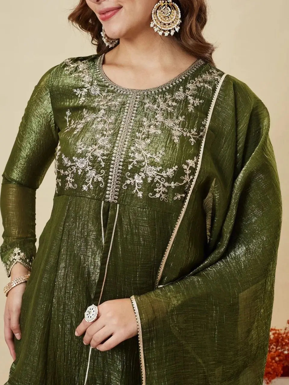 Shimmer Peplum Palazzo Suit