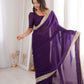 Shimmer Satin Silk Saree with Sequin Border