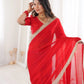 Shimmer Satin Silk Saree with Sequin Border