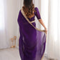 Shimmer Satin Silk Saree with Sequin Border