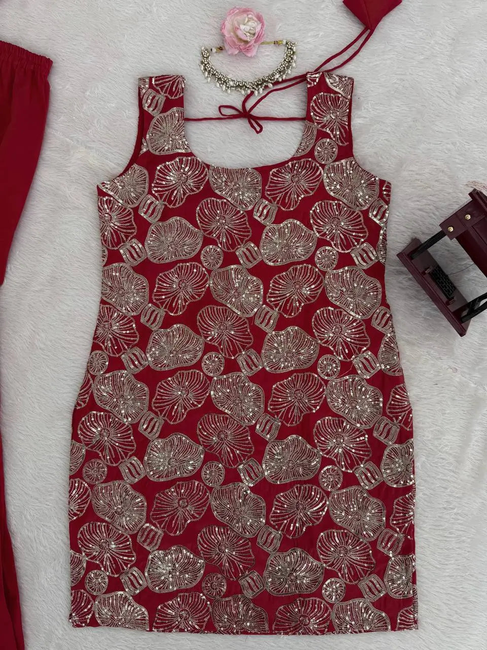 Shimmer Silk Embroidered Sharara Set with Dupatta