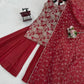 Shimmer Silk Embroidered Sharara Set with Dupatta