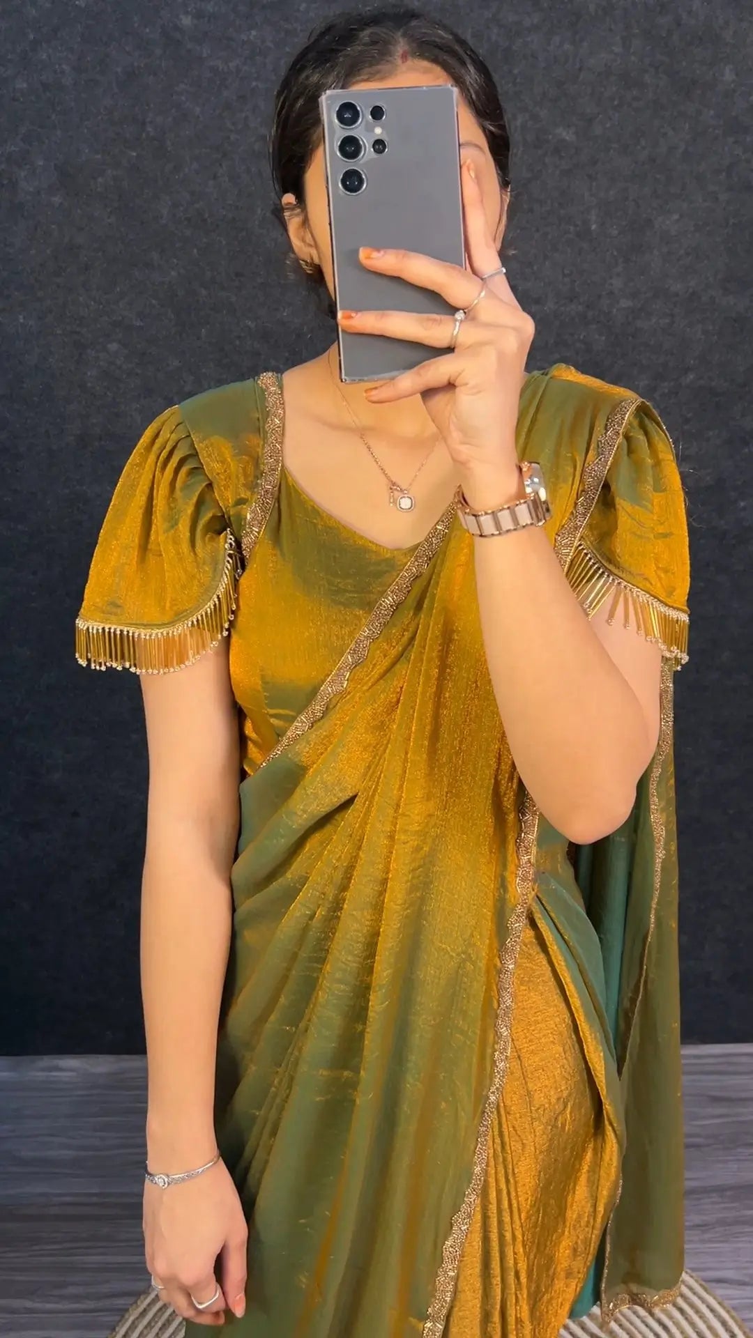 Shimmer Space Silk Gown